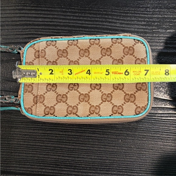 Gucci Beige GG Patterned teal leather Crossbody Bag - Picture 12 of 14